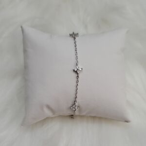 Dazzling Silver Bracelet with Crystal Charms